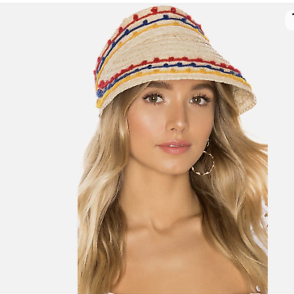 Brixton Bondi 100% Palm Straw Woven Visor Tan/Multi One Size Bnwt Retired — image 2 of 8